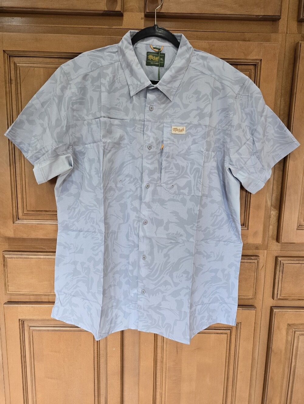Men's Marsh Wear Short Sleeve Button-Up Shirt - Light Gray
